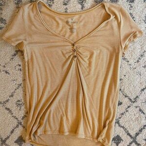 American Eagle Striped Short Sleeve Top